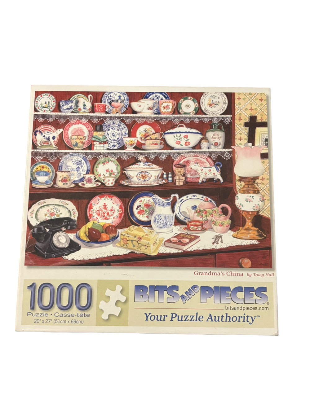 Bits and Pieces 1000-Piece Puzzle - Vintage Grandma’s China Shelf Artwork